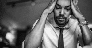 Man showing depression and emotional struggle