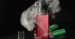 Vape device emitting vapor