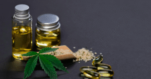 Cannabis leaf, capsules