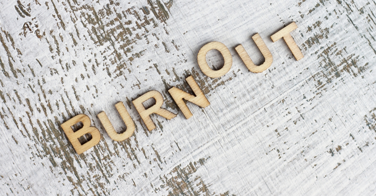 Burnout text on wooden letters