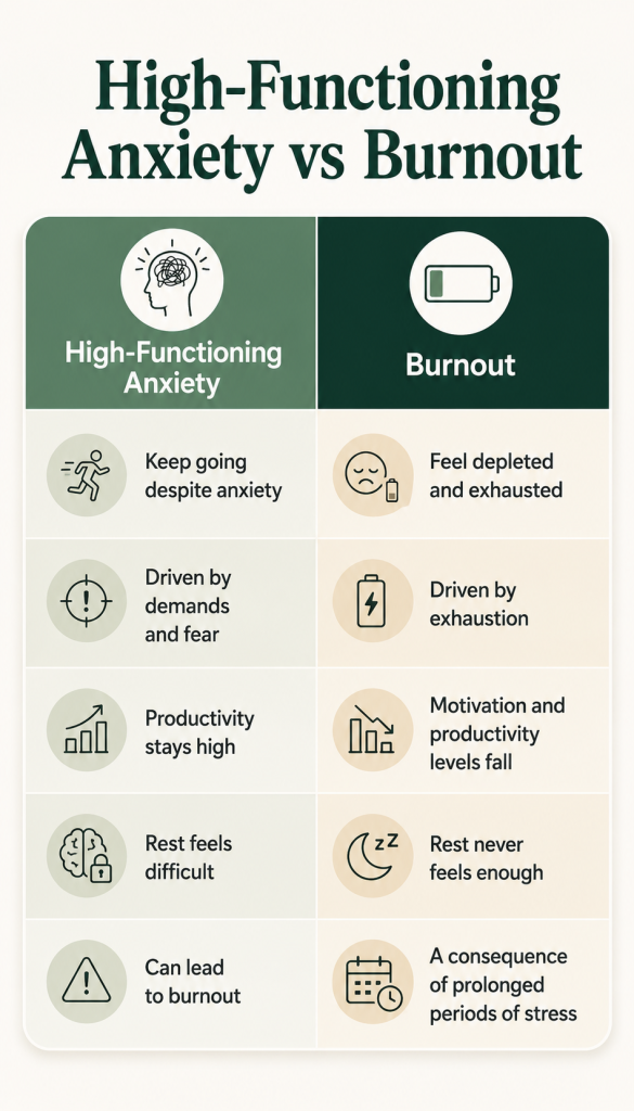 High-Functioning Anxiety: When You Look Fine But Feel Overwhelmed 4 High Functioning Anxiety vs Burnout